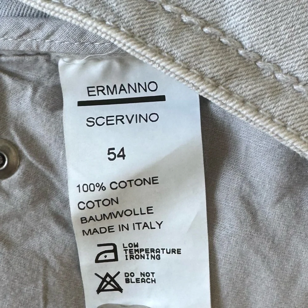 NWT ERMANNO SCERVINO Grey Jeans Cool Leather and Metal brand tag on back IT54 - Picture 12 of 12